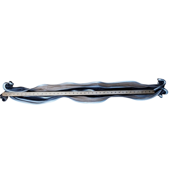 Tammy Child Sheer Black and Gray Scarf. Handmade Curly Q scarf. B0019 - Picture 5 of 7